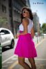 La Pierre Denali magenta-fehér ruha
