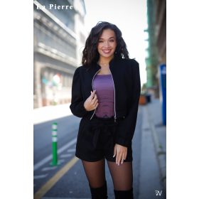 La Pierre Moriah fekete velúr short