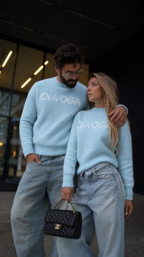 OLAVOGA VILA MEN KÉK PULÓVER
